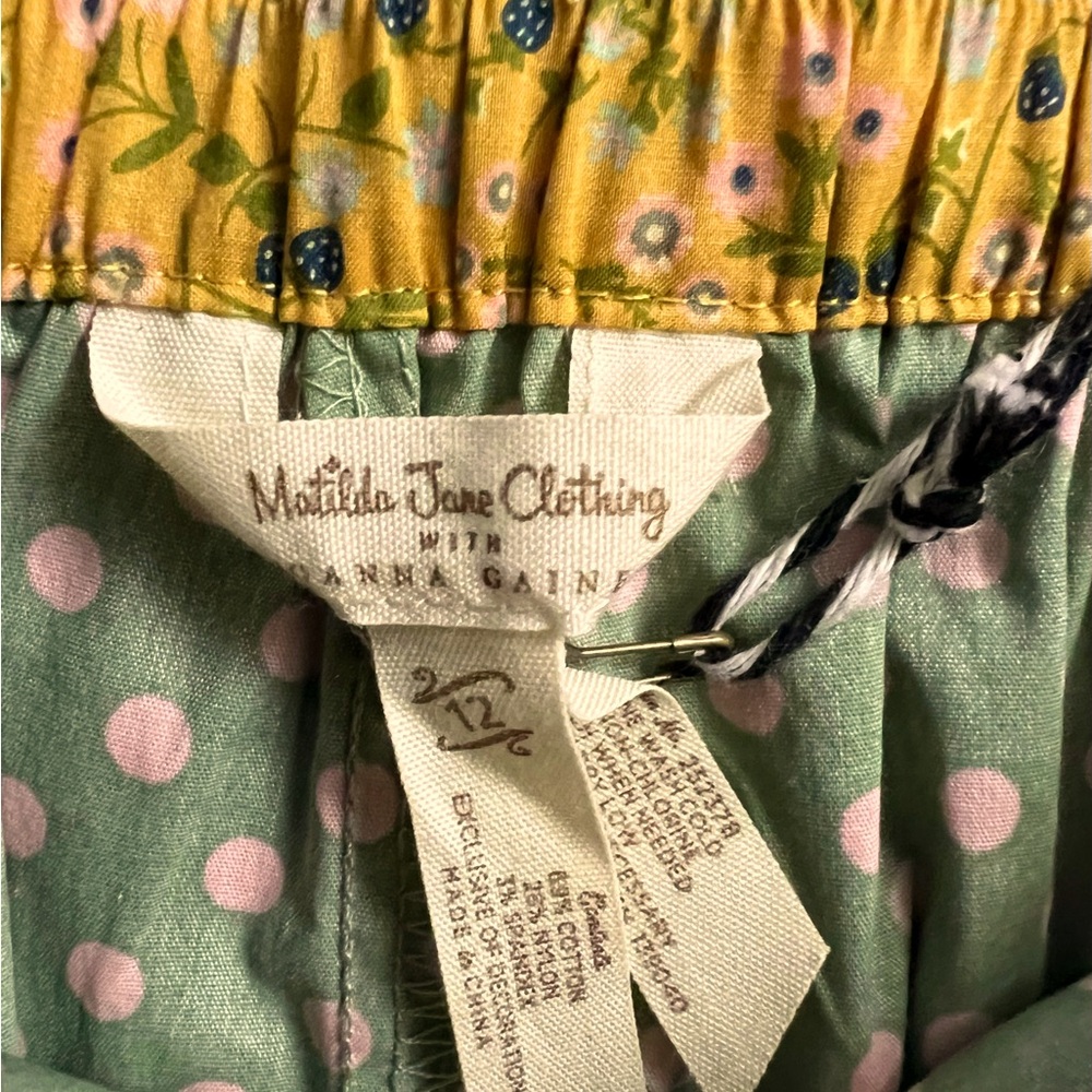 Matilda Jane Yellow Floral and Green Polka Dot 
2 piece stylish outfit.